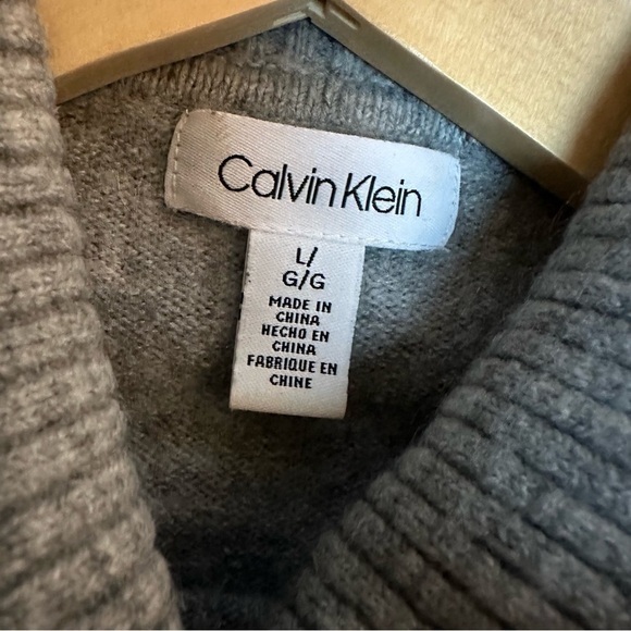 Calvin Klein Gray Cowl Neck Sweater, Large - Picture 5 of 9